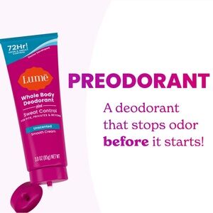 NEW Lume Whole Body Deodorant Plus Sweat Control - Smooth Cream Tube